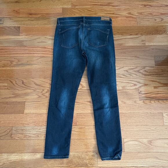 Express Super Skinny Mid Rise Jeans Womens 10R Dark Wash Stretch Denim Casual - Picture 2 of 11